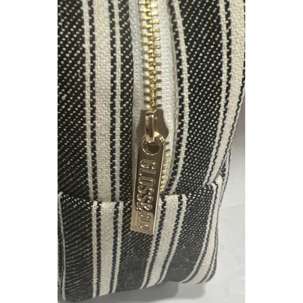 New Gloss & Glo Zip Travel Cosmetic Bag Chenille Patch LAKE